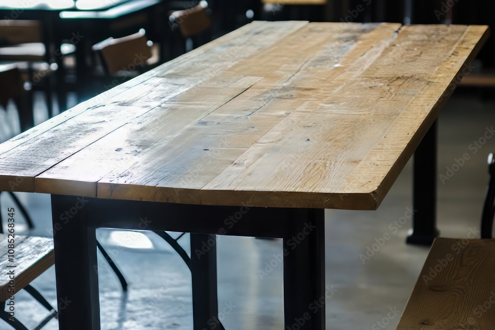 Industrial empty dining table Industrial empty dining table