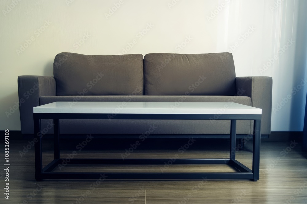 Minimalist empty coffee table