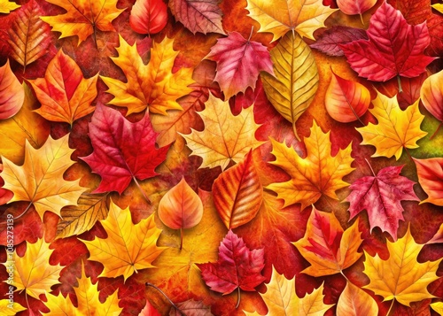 Wallpaper Mural Autumn Leaves Seamless Pattern Tile for Food Photography Backgrounds, Seasonal Decor, Warm Tones, Rustic Aesthetic, Nature Inspired, Fall Vibes, Table Settings, Culinary Art, Textured Designs Torontodigital.ca