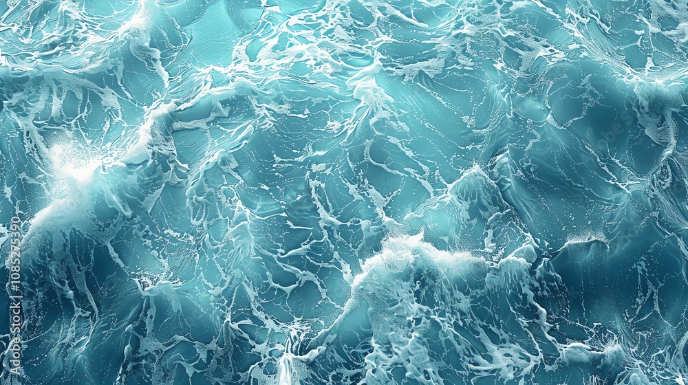 Obraz premium A close-up view of water with foam and waves.