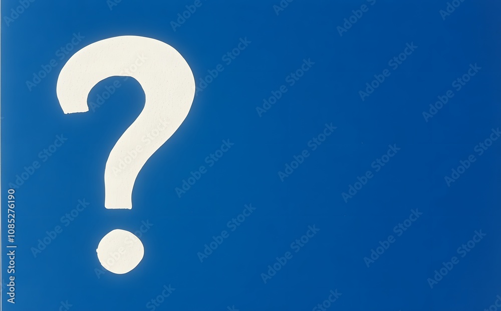 White Question Mark on Blue Background White Question Mark on Blue Background