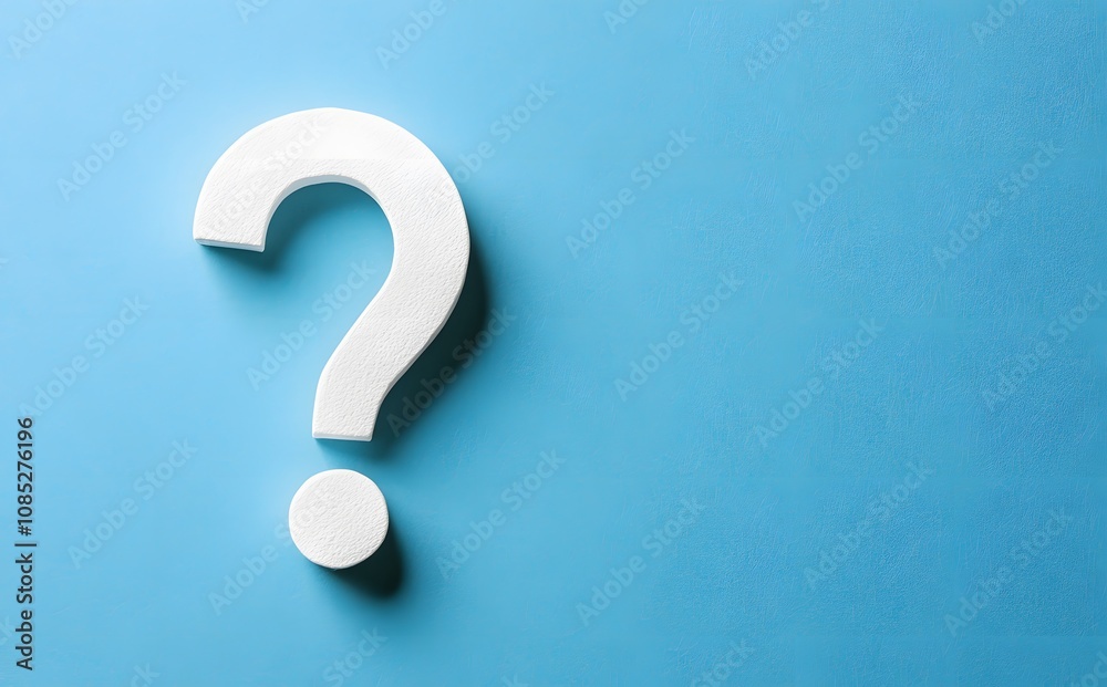 White Question Mark On Blue Background White Question Mark On Blue Background