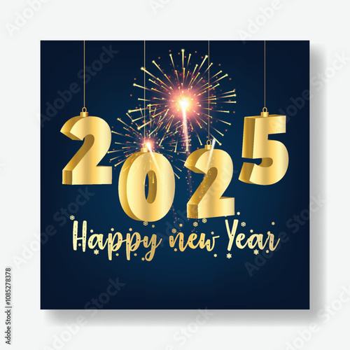 New year 2025 celebration night party social media post, banner and new year background vector template design