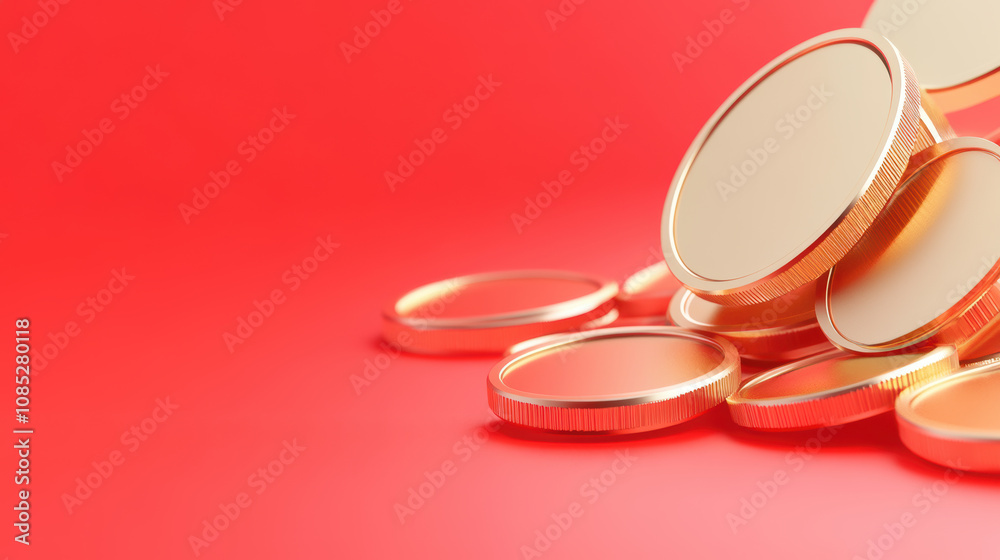 Stacked Golden Coins Symbolizing Wealth Accumulation Stacked Golden Coins Symbolizing Wealth Accumulation