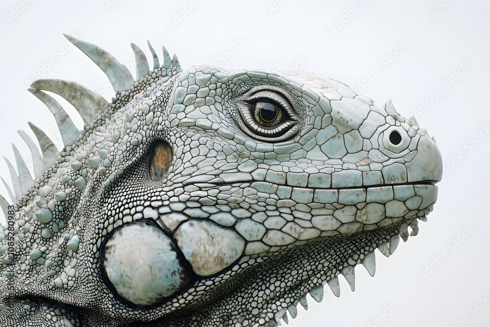 A Close Up Profile Of A Green Iguana A Close Up Profile Of A Green Iguana