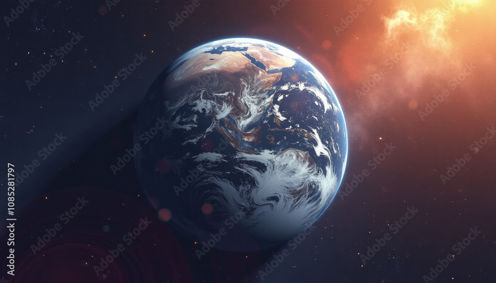 Naklejka premium Earth From Space: A Stunning Celestial View