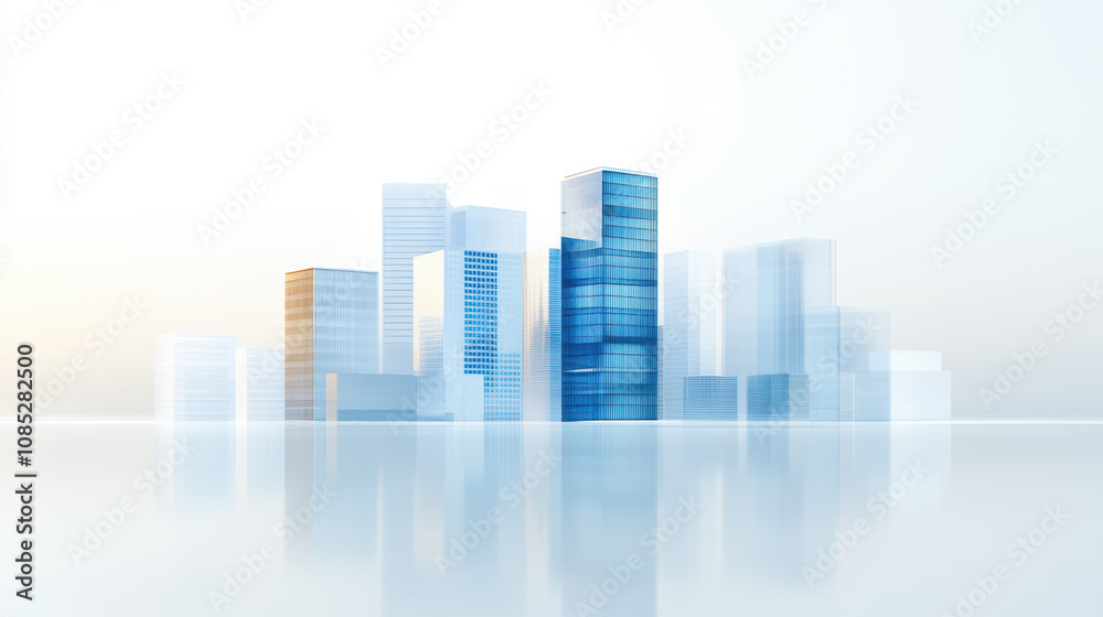 Transparent Modern Blue Architectural Complex Transparent Modern Blue Architectural Complex