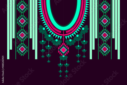 geometric style necklace Suitable for women who want traditional ethnic style. Vector designs for backgrounds, fashion, wallpapers, shirt designs.