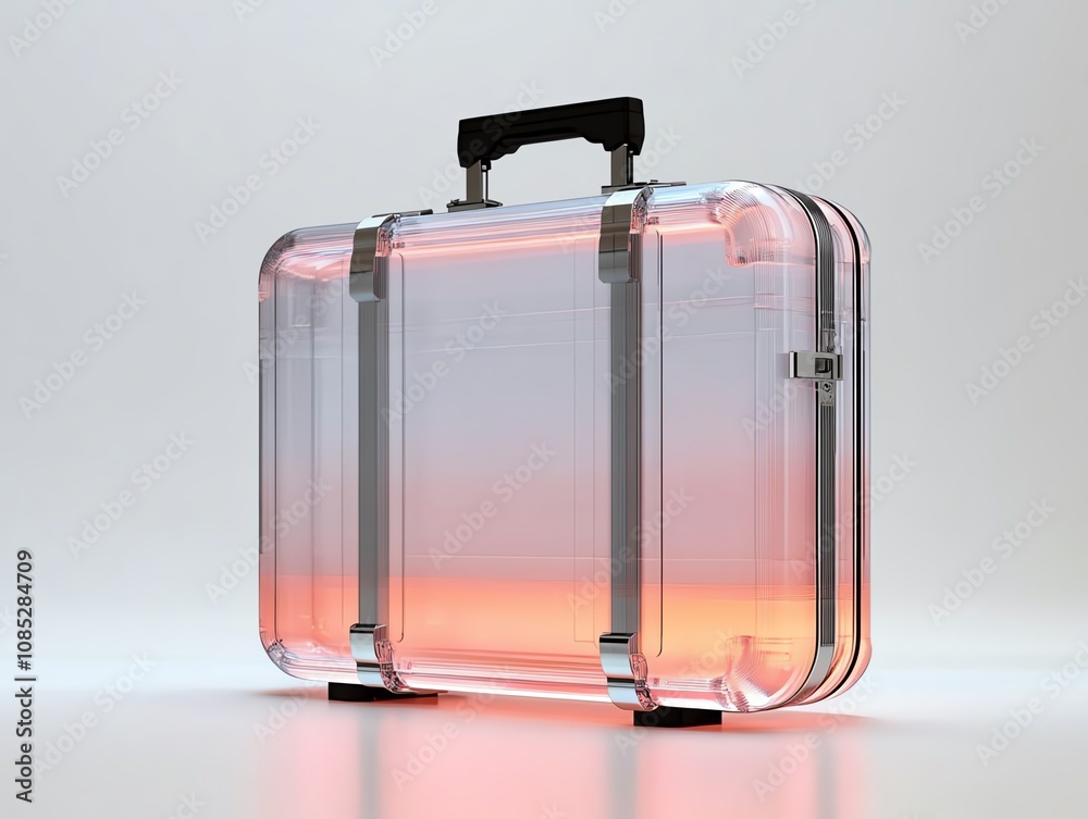 Holographic suitcase with shifting visual patterns Holographic suitcase with shifting visual patterns