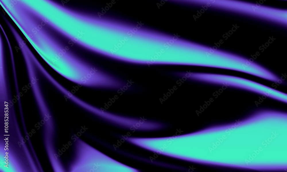 Fototapeta premium A vibrant, abstract swirl of purple and blue hues creates a dynamic and captivating visual experience against a black background.