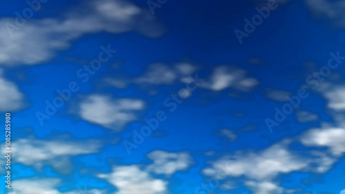  White clouds flowing in the blue sky.
