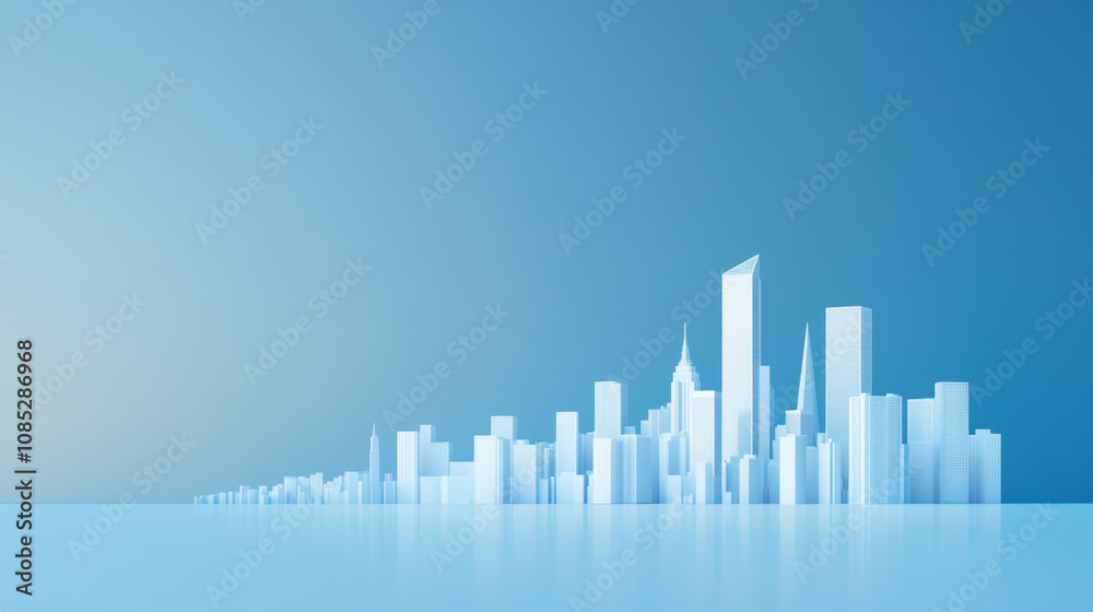Dreamlike City Lights on Blue Background Dreamlike City Lights on Blue Background