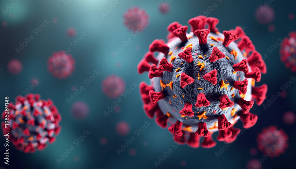 Detailed 3D Illustration of a Virus Detailed 3D Illustration of a Virus