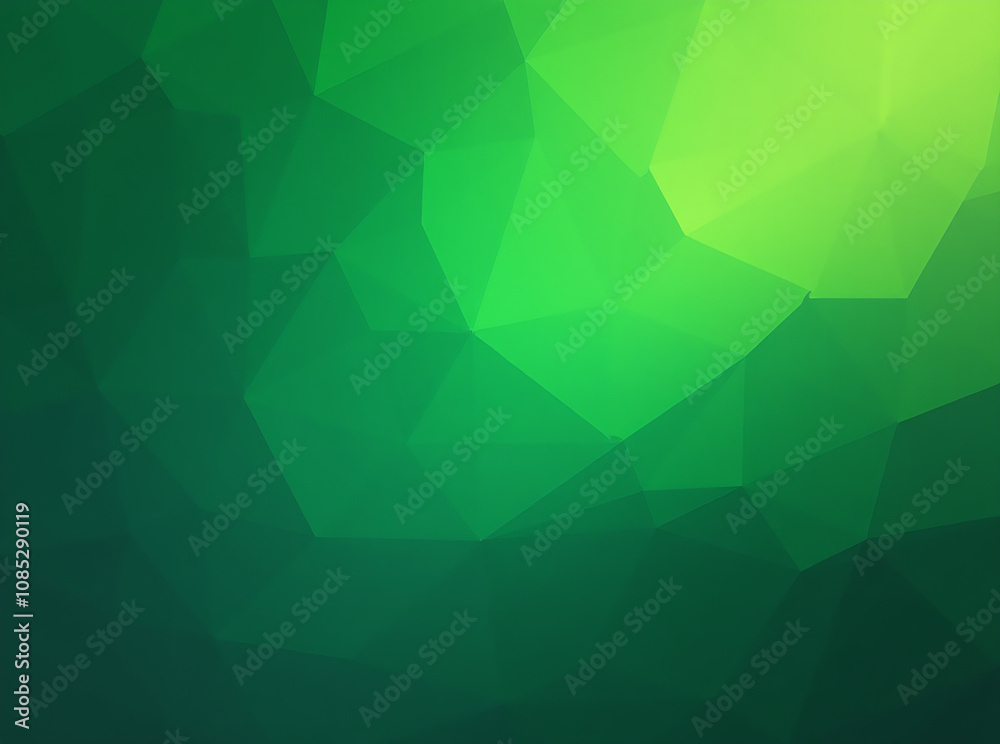 Fototapeta premium vibrant green low poly design abstract background. Generative AI.