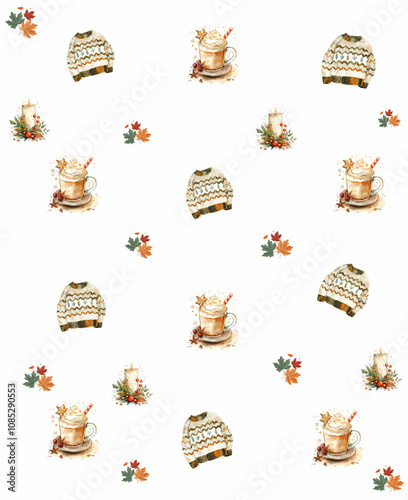 Seamless pattern with winter, wallpaper