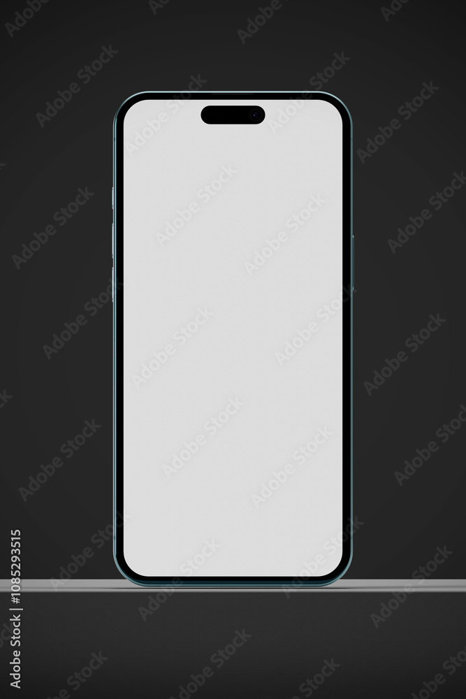Smartphone screen display mockup on dark elegant background Smartphone screen display mockup on dark elegant background
