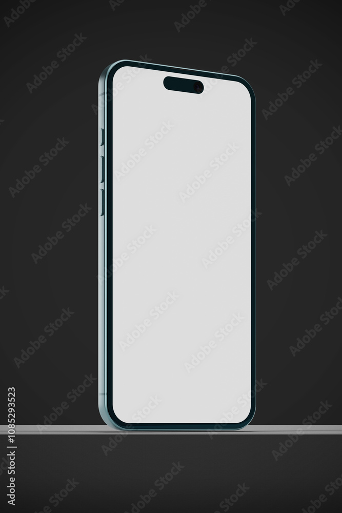 Smartphone screen display mockup on dark elegant background Smartphone screen display mockup on dark elegant background
