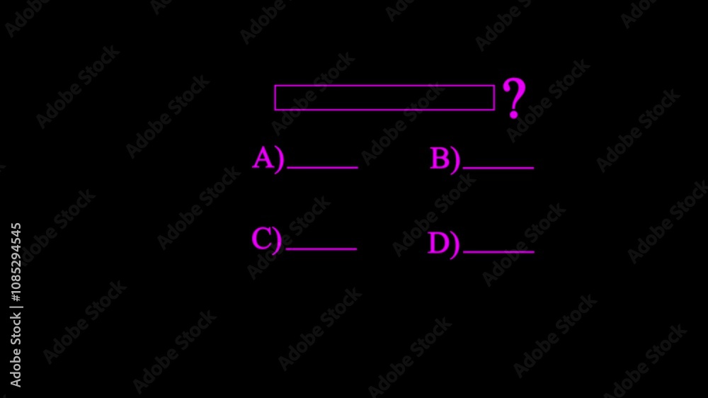 neon line question paper answer sheet .Quiz Animation template, Quiz ...