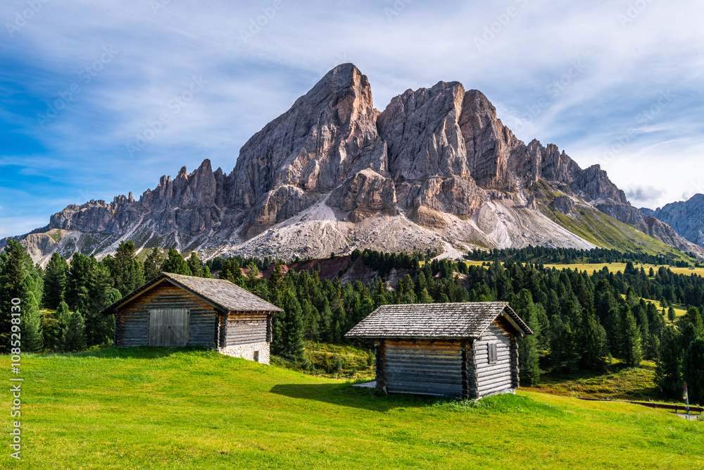 view of the dolomites on the Erbe Pass, Italy