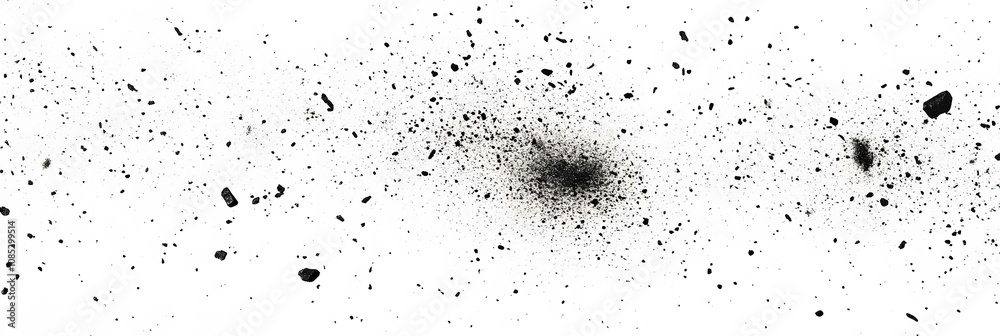 Fototapeta premium Black Specks Scattered Across White Background