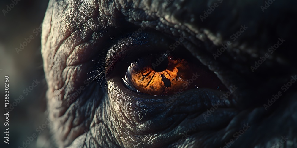 A Close Up Of An Old Creatures Fiery Eye A Close Up Of An Old Creatures Fiery Eye
