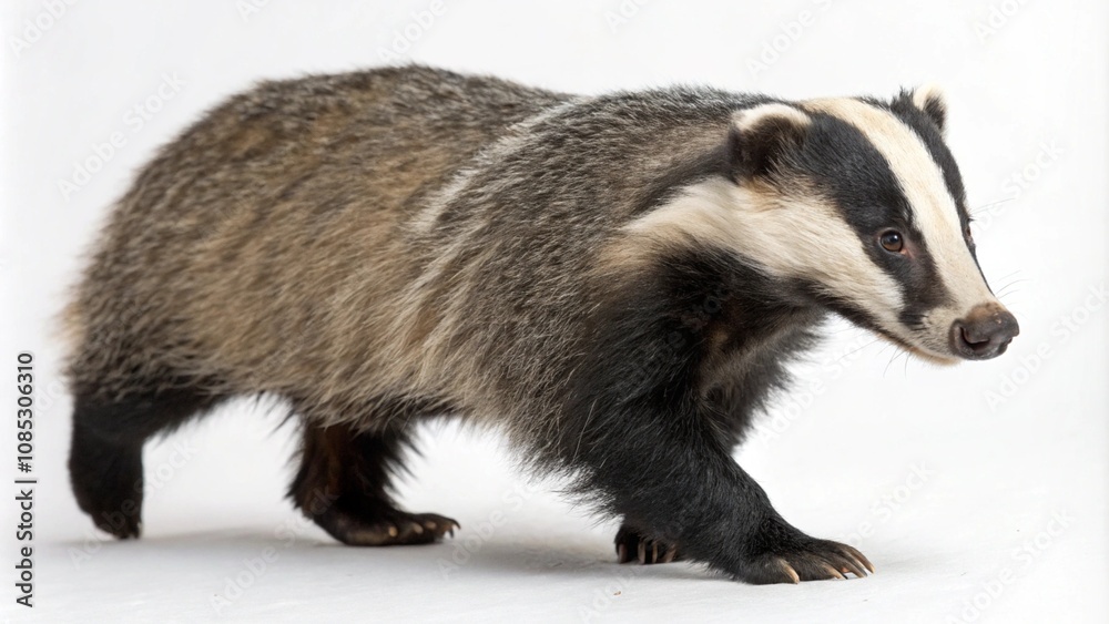 badger isolated on white background badger isolated on white background