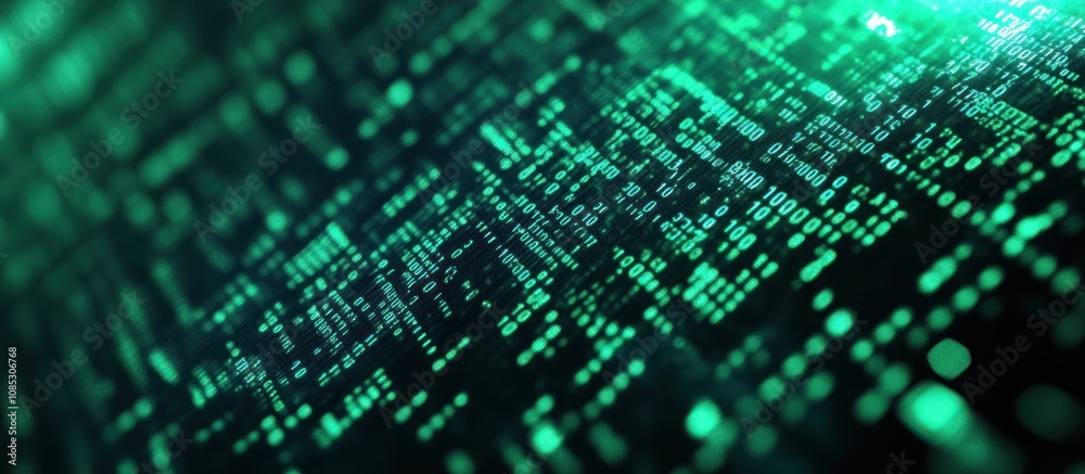 Abstract Digital Code Green and Black Abstract Digital Code Green and Black
