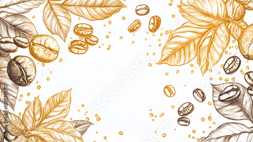 Simple background of mellow coffee beans