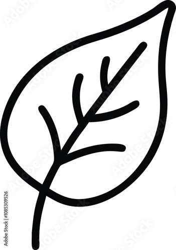 A simple leaf icon with veins