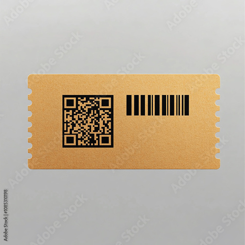 create a lottery ticket with QR code on it , plain background made with generative AI