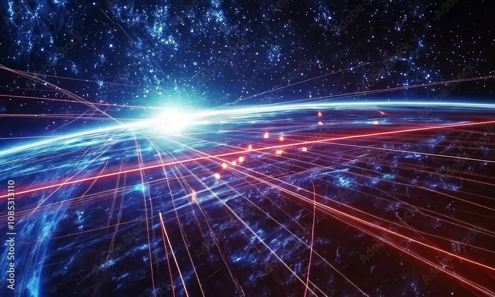 Global Network Connections: A Futuristic Visualization of Worldwide Data Flow Global Network Connections: A Futuristic Visualization of Worldwide Data Flow
