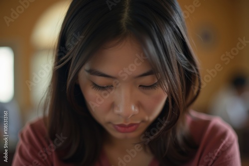 Vietnamese Woman as Religious Activities Director in Focused Shot