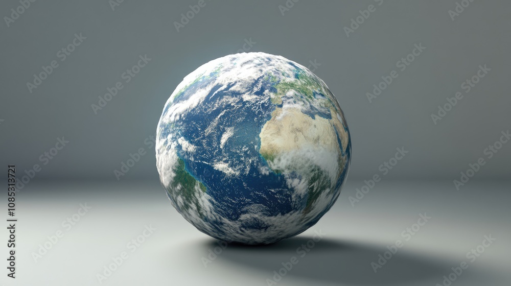 Earth Globe on a Gray Background Earth Globe on a Gray Background