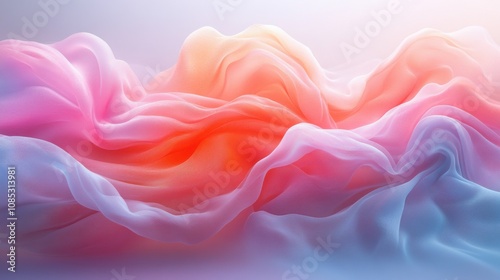 Abstract background, flowing multi-colored threads of light	
