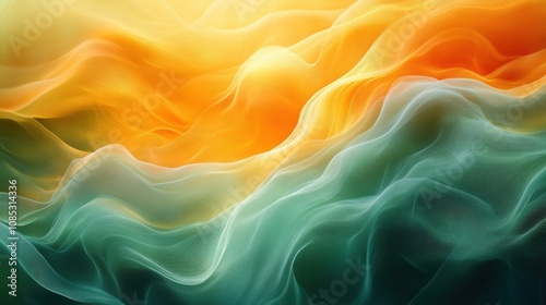 Abstract background, flowing multi-colored threads of light	
