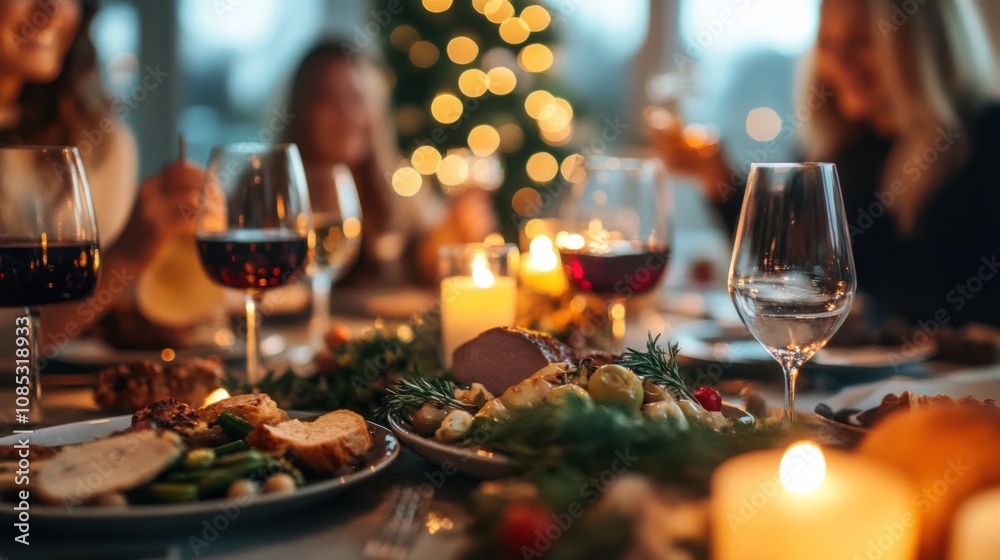 Obraz premium Festive Dinner Table with Delectable Feast
