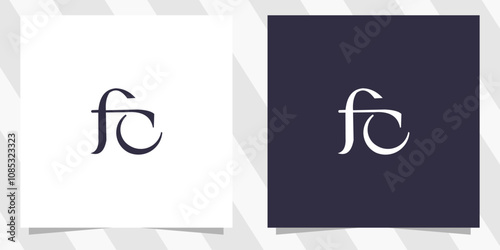 letter fc cf logo design vector