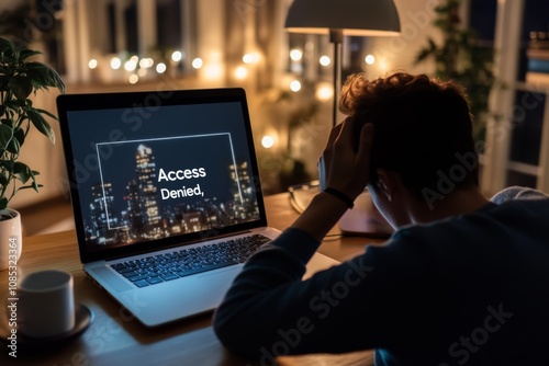 A person in front of a laptop displaying an 
