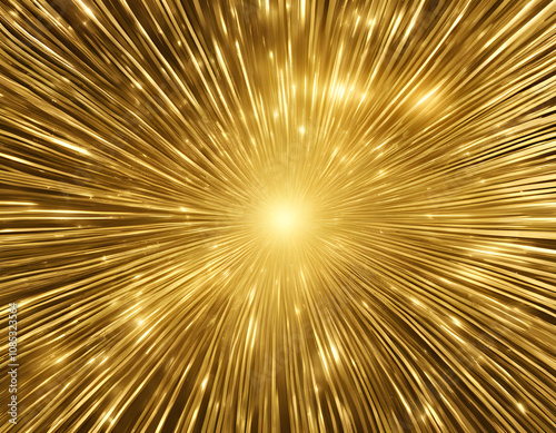 Golden radial glitter material background