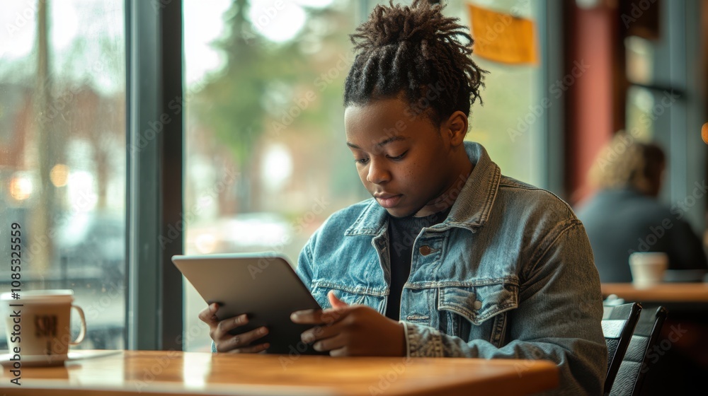 The Young Person Using Tablet The Young Person Using Tablet