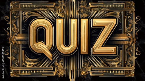 Golden Quiz Title Card: A bold and luxurious gold 