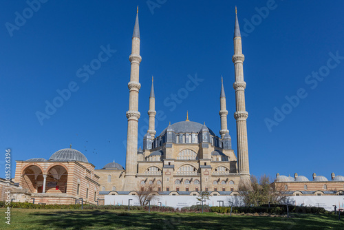 edirne/turkey. 7 november 2024. ottoman mosque architecture, selimiye mosque. architect sinan	 photo