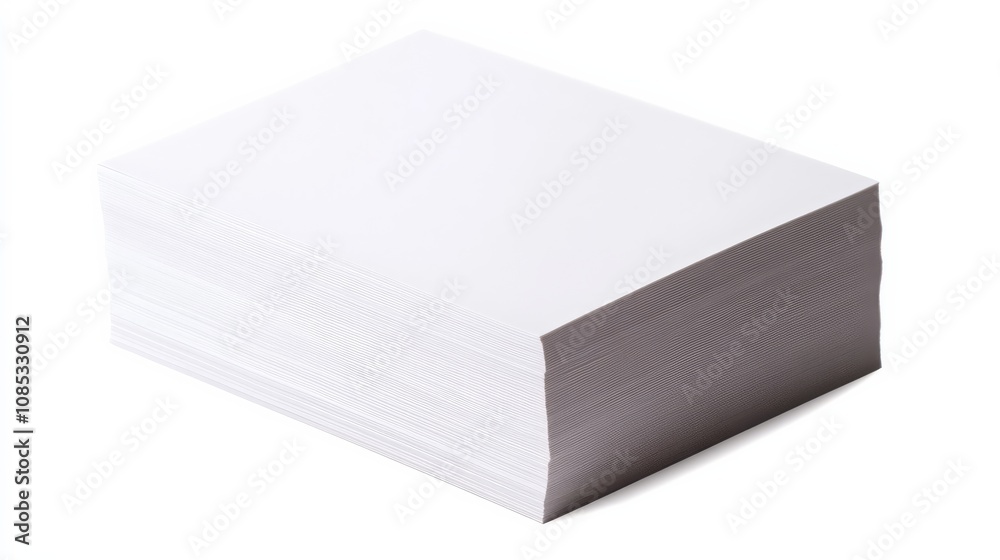 Stack of Blank Paper: A neat stack of blank paper, ready for your next creative project or note-taking session. The pristine white surface invites you to unleash your ideas and thoughts. Stack of Blank Paper: A neat stack of blank paper, ready for your next creative project or note-taking session. The pristine white surface invites you to unleash your ideas and thoughts.