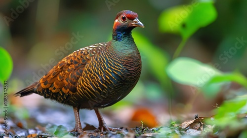 Majestic Bird of the Rainforest: A symphony of vibrant colors and intricate feather patterns. Explore the beauty of exotic wildlife in its natural habitat.