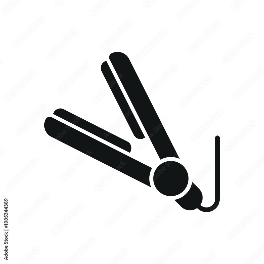 Hair straightener tool icon vector for beauty hair salon in simple and modern concept design Hair straightener tool icon vector for beauty hair salon in simple and modern concept design