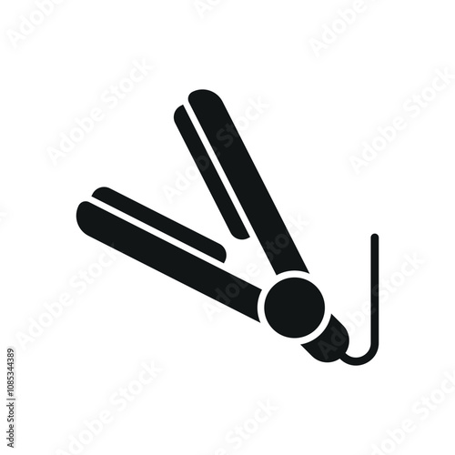 Hair straightener tool icon vector for beauty hair salon in simple and modern concept design