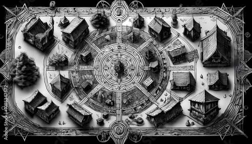 map of wealthy village for tabletop rpg 