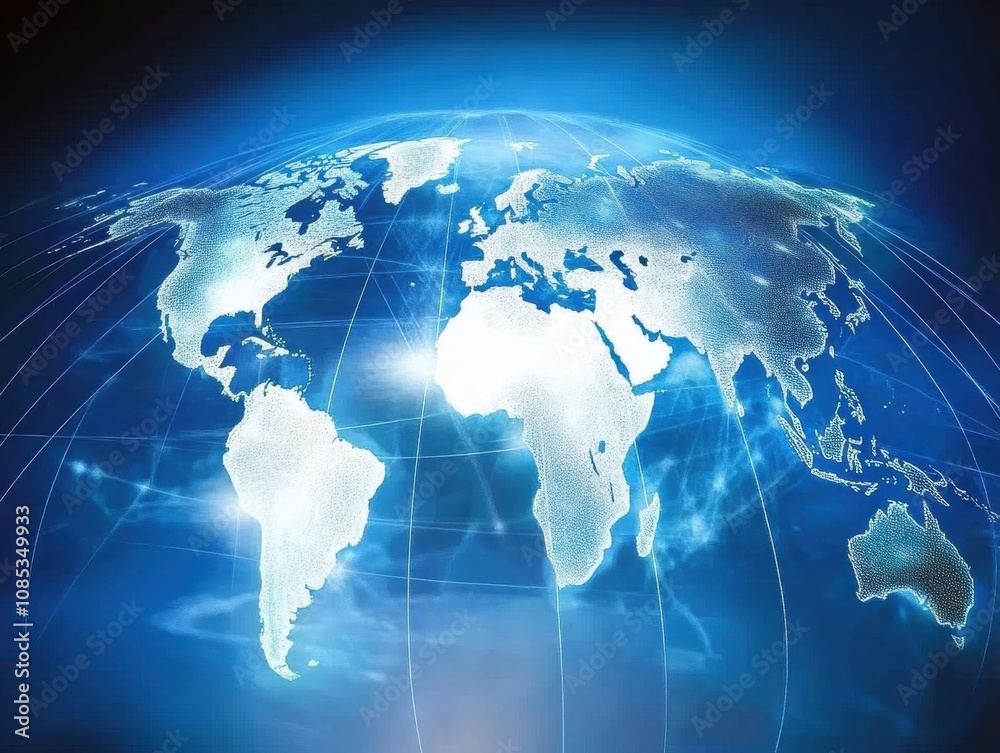 Stunning Global Map in Vibrant Blue Light Emphasizing Geographic Features and Political Borders in an Eye-Catching Digital Style Suitable for Various Projects and Presentations Stunning Global Map in Vibrant Blue Light Emphasizing Geographic Features and Political Borders in an Eye-Catching Digital Style Suitable for Various Projects and Presentations