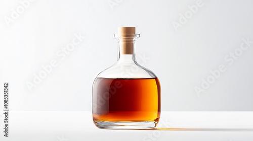 Wallpaper Mural Elegant Glass Decanter with Golden Whiskey on White Background Torontodigital.ca