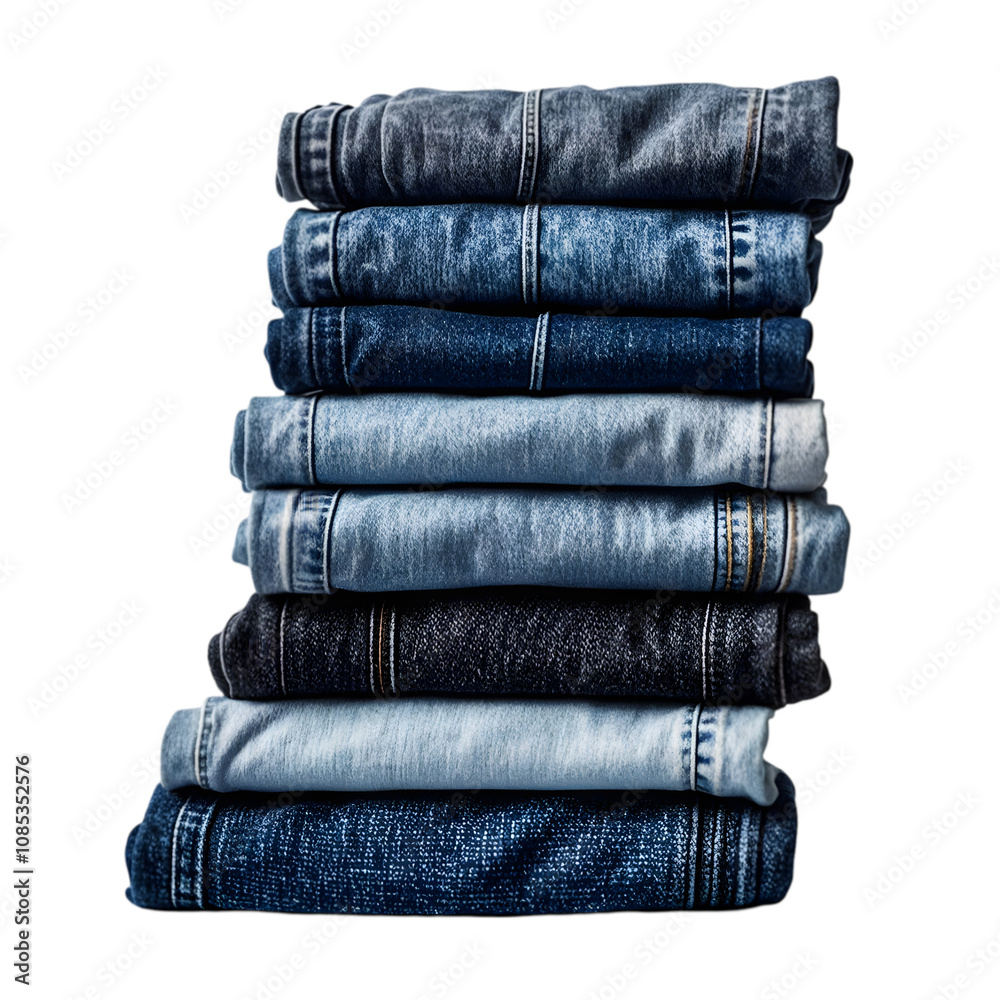 A pile of jeans on transparent background A pile of jeans on transparent background